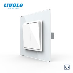Кнопковий двоклавішний вимикач без фіксації Дзвінковий вимикач Імпульсний вимикач Livolo
