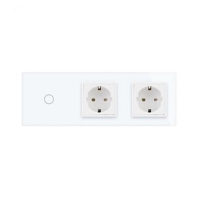Розумний сенсорний ZigBee вимикач 1 сенсор 2 розетки Livolo