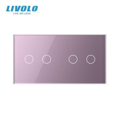 2-Gang Frame for Two 2-Touch Switches (2-2) LIVOLO tempered glass