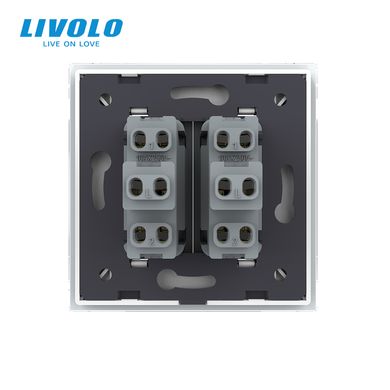 Кнопковий двоклавішний вимикач без фіксації Дзвінковий вимикач Імпульсний вимикач Livolo