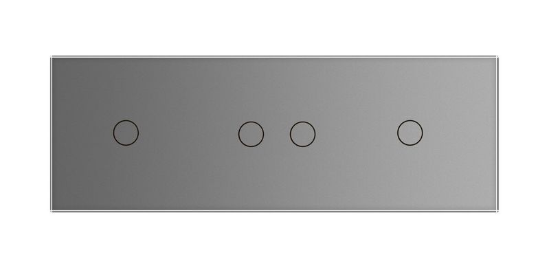 Розумний сенсорний ZigBee вимикач 4 сенсора (1-2-1) Livolo сірий скло (VL-C701Z/C702Z/C701Z-15)
