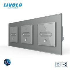 Умный сенсорный проходной диммер LIVOLO EC, 3 сенсора (1-1-1), 2 А, 230 В