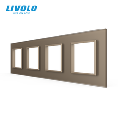 Рамка 4-постова LIVOLO, загартоване скло