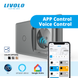 Smart touch switch LIVOLO with socket IP44 cover gray 2.5D 16A 230V with grounding shutter glass