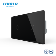 LIVOLO sensor-controlled dimmer, 2 sensors (1-1), black 2.5D, glass