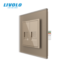 Розетка компьютерная двойная RJ-45 Livolo
