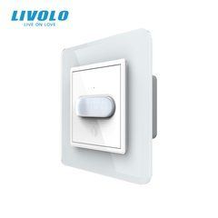 Presence and motion sensor with automatic and manual control Livolo white 2.5D glass