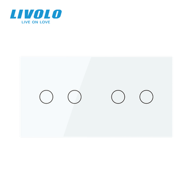 Smart touch switch LIVOLO 4 buttons (2-2) white glass Wi-Fi