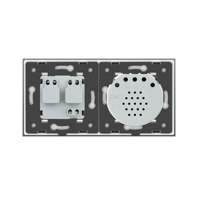 Безконтактний вимикач 1 сенсор 1 розетка Livolo білий скло (VL-C701/C7C1EU-PRO-11)