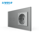 Smart EC touch switch 2 gang 1 socket Livolo