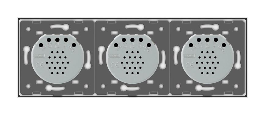 Сенсорный радиоуправляемый выключатель 3 сенсора (1-1-1) белый стекло Livolo (VL-C701R/C701R/C701R-11)