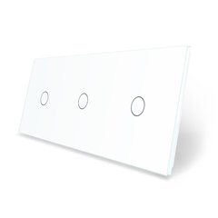 Сенсорная панель для выключателя 3 сенсора (1-1-1) Livolo белый стекло (C7-C1/C1/C1-11)