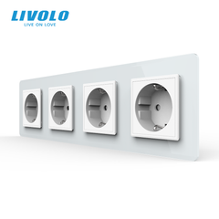 Розетка чотиримісна з заземленням Livolo