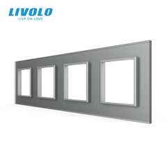 Рамка 4-постова LIVOLO, загартоване скло