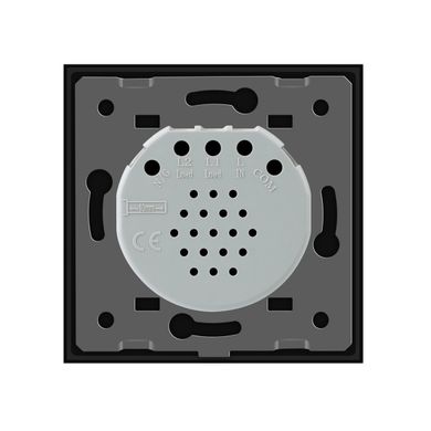 Сенсорный радиоуправляемый выключатель 2 сенсора для ролет электрокарнизов ворот черный стекло Livolo (VL-C702WR-12)