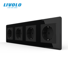 Розетка чотиримісна з заземленням Livolo