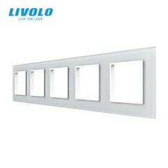 Рамка 5-постова LIVOLO, загартоване скло