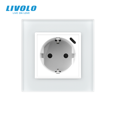 Електрична розетка з USB Type-C Power Delivery 18 Вт Livolo