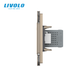 Five-Gang Socket with USB 10W, RJ-45 Internet Port and HDMI, Gold, Wall-mounted Designer, Glass Frame