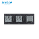 Touch light switch LIVOLO, 1 gang + 2 sockets with 2 USB-C ports, 18 W each, 16 A, earthed