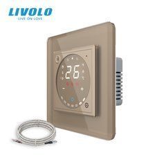Сенсорный для электрического теплого пола Wi-Fi терморегулятор LIVOLO, стеклянный 2.5D