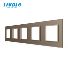 Рамка 5-постова LIVOLO, загартоване скло