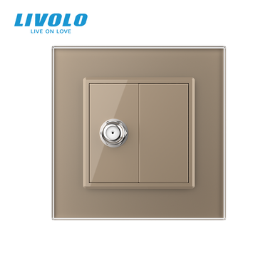 Супутникова розетка LIVOLO SAT, зі скляною рамкою