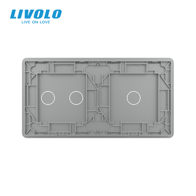 2-Gang Frame for 1-Touch and 2-Touch Switches (1-2) LIVOLO tempered glass