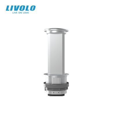 Empty triple lifting sockets box with USB Livolo gray