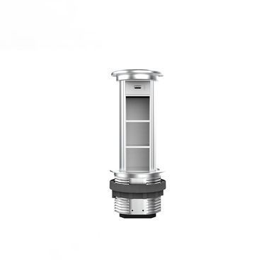 Empty triple lifting sockets box with USB Livolo gray