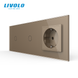 Touch switch 2 gang 1 socket Livolo