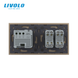 Mechanical switch 2 gang Touch screen Thermostat with external temperature sensor for warm floors Livolo