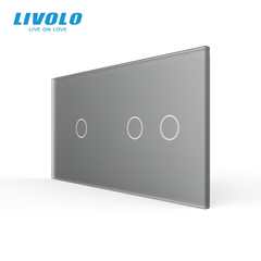 2-Gang Frame for 1-Touch and 2-Touch Switches (1-2) LIVOLO tempered glass