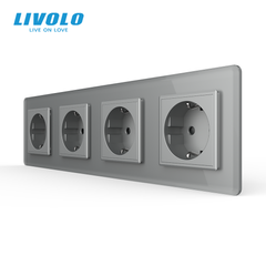 Розетка чотиримісна з заземленням Livolo
