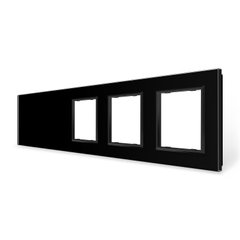 Quadruple blank panel X Gang 3 Frame glass (Х-Х-0-0-0) Livolo