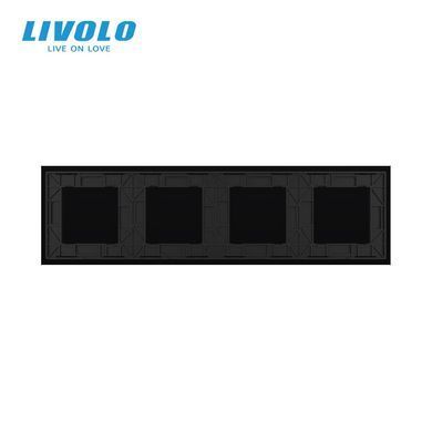Рамка 4-постова порожня Х сенсорів (Х-Х-Х-Х) LIVOLO, загартоване скло