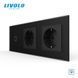 Touch dimmer LIVOLO, 1 gang + 2 sockets, 16 A, earthed