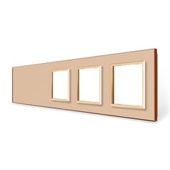 Quadruple blank panel X Gang 3 Frame glass (Х-Х-0-0-0) Livolo
