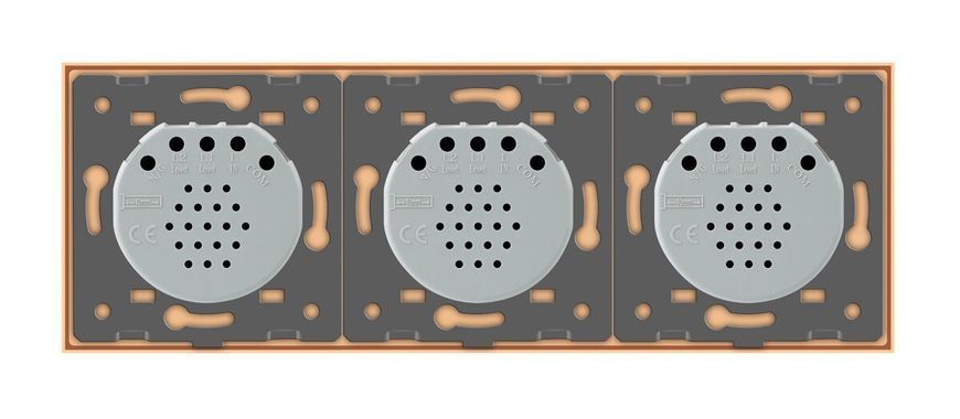 Розумний сенсорний вимикач LIVOLO ZigBee, 5 сенсорів (2-1-2), золотий, глянцеве скло