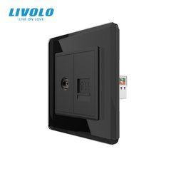 Розетка компьютерная RJ-45 и ТВ розетка Livolo
