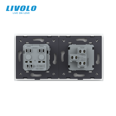 Одноклавишный выключатель с розеткой Livolo