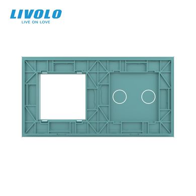 Панель для сенсорного вимикача 2 сенсори 1 розетка Livolo