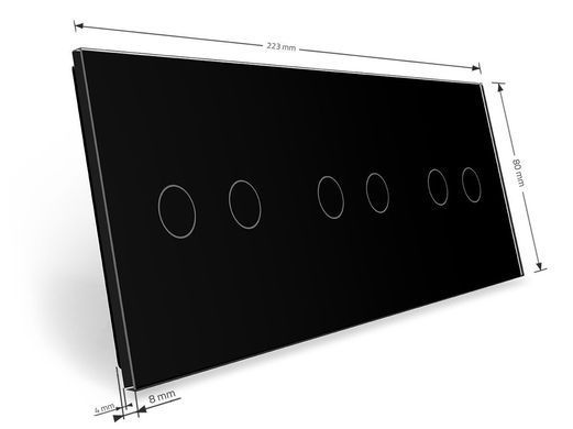 3-Gang Frame for Three 2-Touch Switches (2-2-2) LIVOLO tempered glass