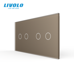 2-Gang Frame for Two 2-Touch Switches (2-2) LIVOLO tempered glass