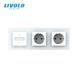 LIVOLO smart touch-sensitive dimmer with 2 sockets, white, glass, 2A 230V