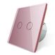 Touch switch 2 gang Livolo pink glass (VL-FC2-2GP)