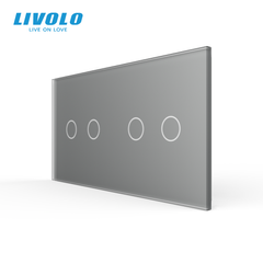 2-Gang Frame for Two 2-Touch Switches (2-2) LIVOLO tempered glass