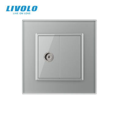 Телевізійна розетка LIVOLO TV для антени, зі скляною рамкою
