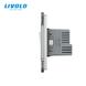 LIVOLO non-latching switch with socket and USB Type-C 18W, gray, glass, with grounding and protective shutters