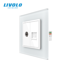 Розетка компьютерная RJ-45 и ТВ розетка Livolo